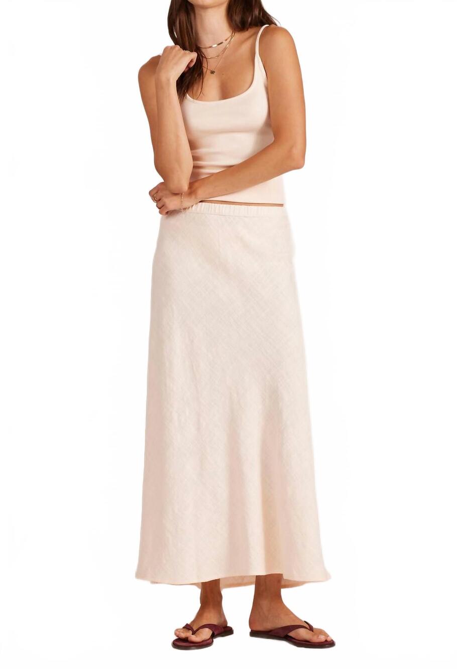 NEW BOBI bias cut maxi skirt in linen